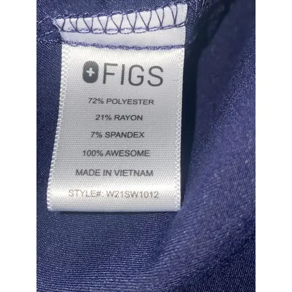 Figs Scrub Top Labor Delivery Womens Medium Navy Short Sleeve W21SW1012 - Picture 9 of 10